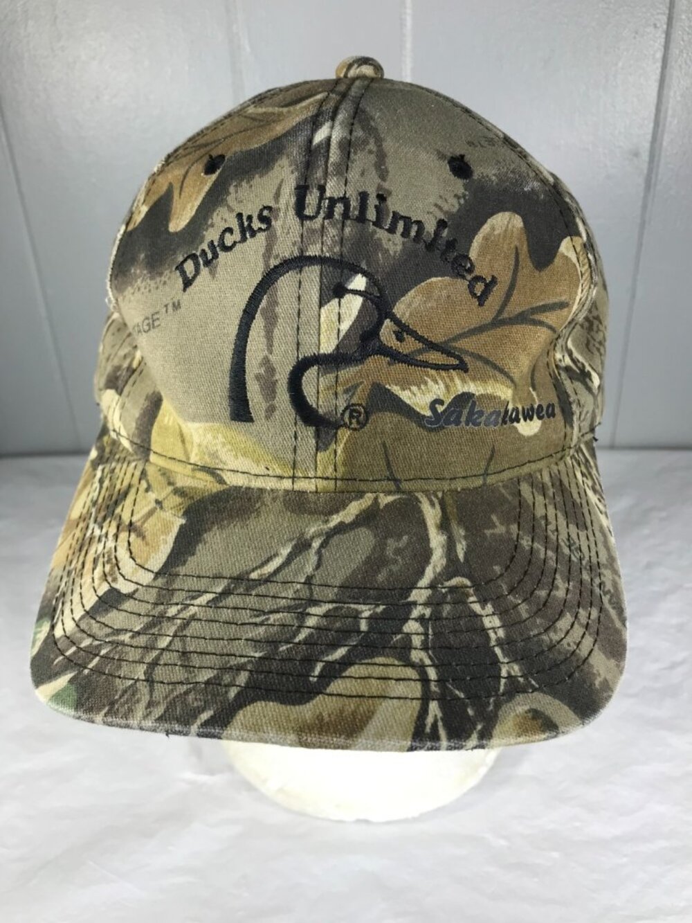 Vintage Ducks Unlimited Hat Cap Snap Back Realtree Advantage Camo Hunting